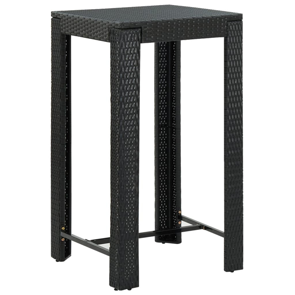 Set Bar da Giardino 5 pz con Braccioli in Polyrattan Nero | homemem39