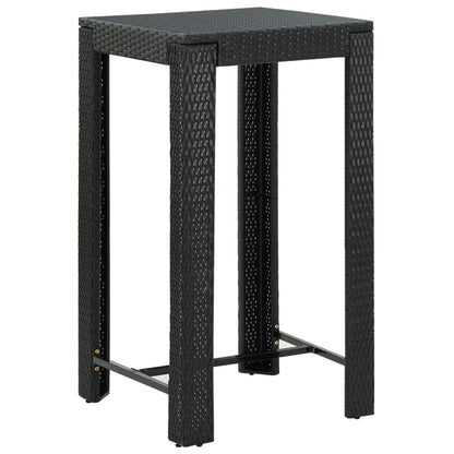 Set Bar da Giardino 5 pz con Braccioli in Polyrattan Nero | homemem39