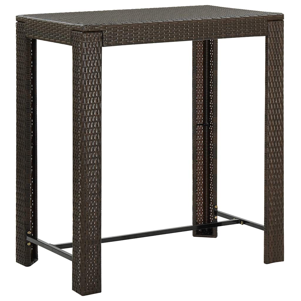 Set Bar da Giardino 5 pz con Braccioli in Polyrattan Marrone