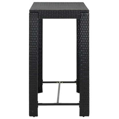 Set Bar da Giardino 5 pz con Braccioli in Polyrattan Nero