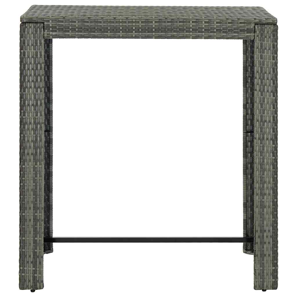 Set Bar da Giardino 5 pz con Braccioli in Polyrattan Grigio
