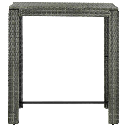 Set Bar da Giardino 5 pz con Braccioli in Polyrattan Grigio