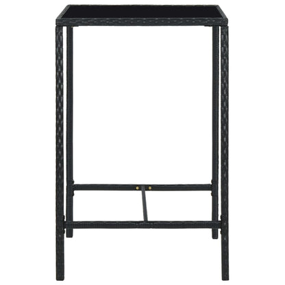 Set Bar da Giardino 5 pz con Cuscini in Polyrattan Nero - homemem39
