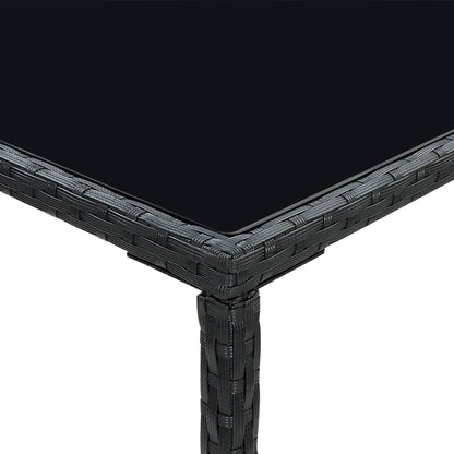 Set Bar da Giardino 5 pz con Cuscini in Polyrattan Nero - homemem39