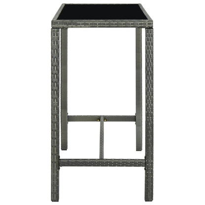 Set da Bar da Giardino 9 pz con Cuscini in Polyrattan Grigio - homemem39