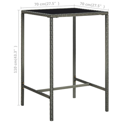 Set da Bar da Giardino 3 pz con Cuscini in Polyrattan Grigio - homemem39
