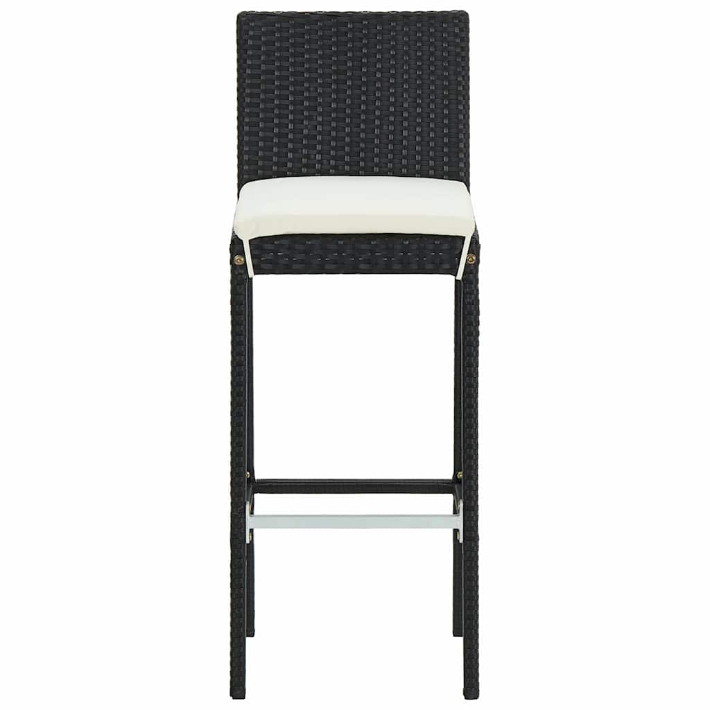 Set da Bar da Giardino 5 pz con Cuscini in Polyrattan Nero | homemem39