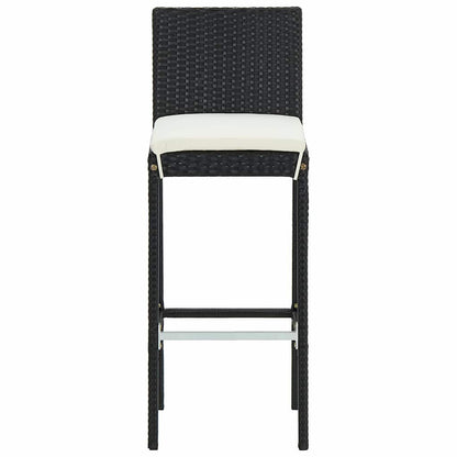 Set da Bar da Giardino 5 pz con Cuscini in Polyrattan Nero | homemem39