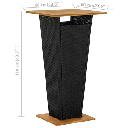 Set da Bar da Giardino 5 pz con Cuscini in Polyrattan Nero | homemem39