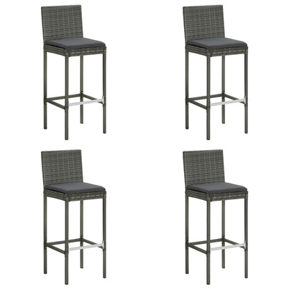 Set da Bar da Giardino 5 pz con Cuscini in Polyrattan Grigio | homemem39