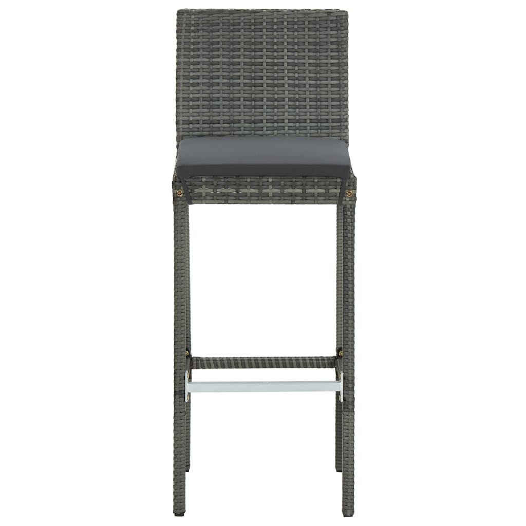 Set da Bar da Giardino 5 pz con Cuscini in Polyrattan Grigio | homemem39