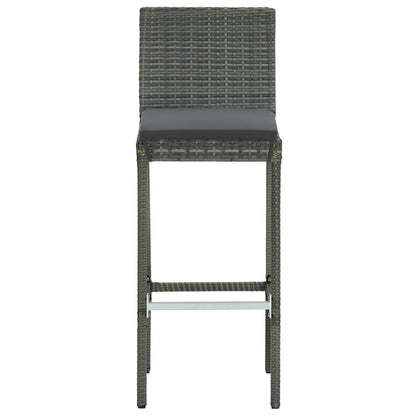 Set da Bar da Giardino 5 pz con Cuscini in Polyrattan Grigio | homemem39