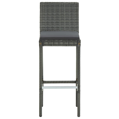 Set da Bar da Giardino 5 pz con Cuscini in Polyrattan Grigio | homemem39
