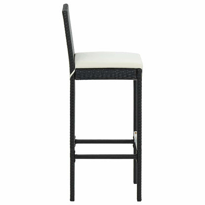 Set da Bar da Giardino 9 pz con Cuscini in Polyrattan Nero | homemem39