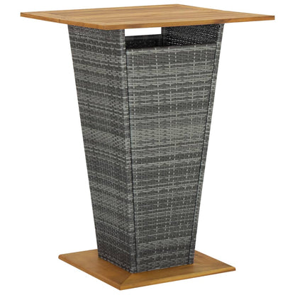 Set da Bar per Giardino 9 pz con Cuscini in Polyrattan Grigio | homemem39