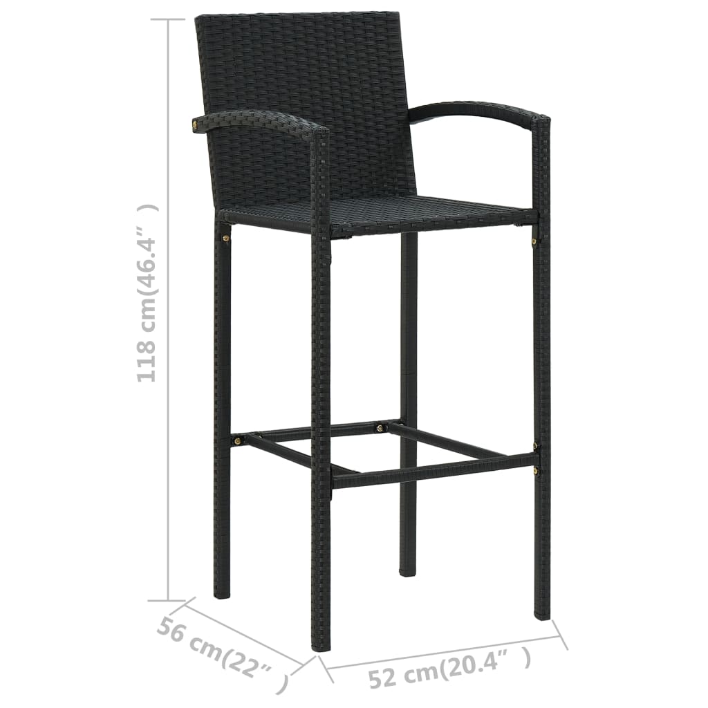 Set Bar da Giardino 5 pz Nero - homemem39