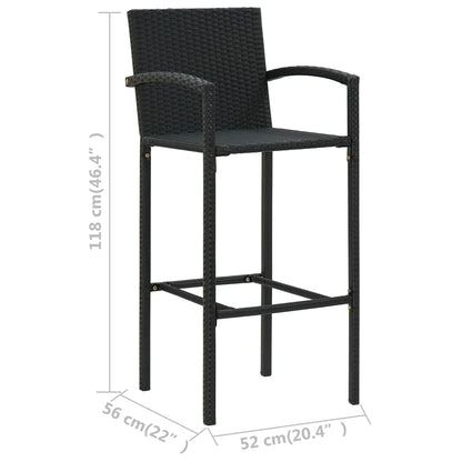 Set Bar da Giardino 5 pz Nero - homemem39