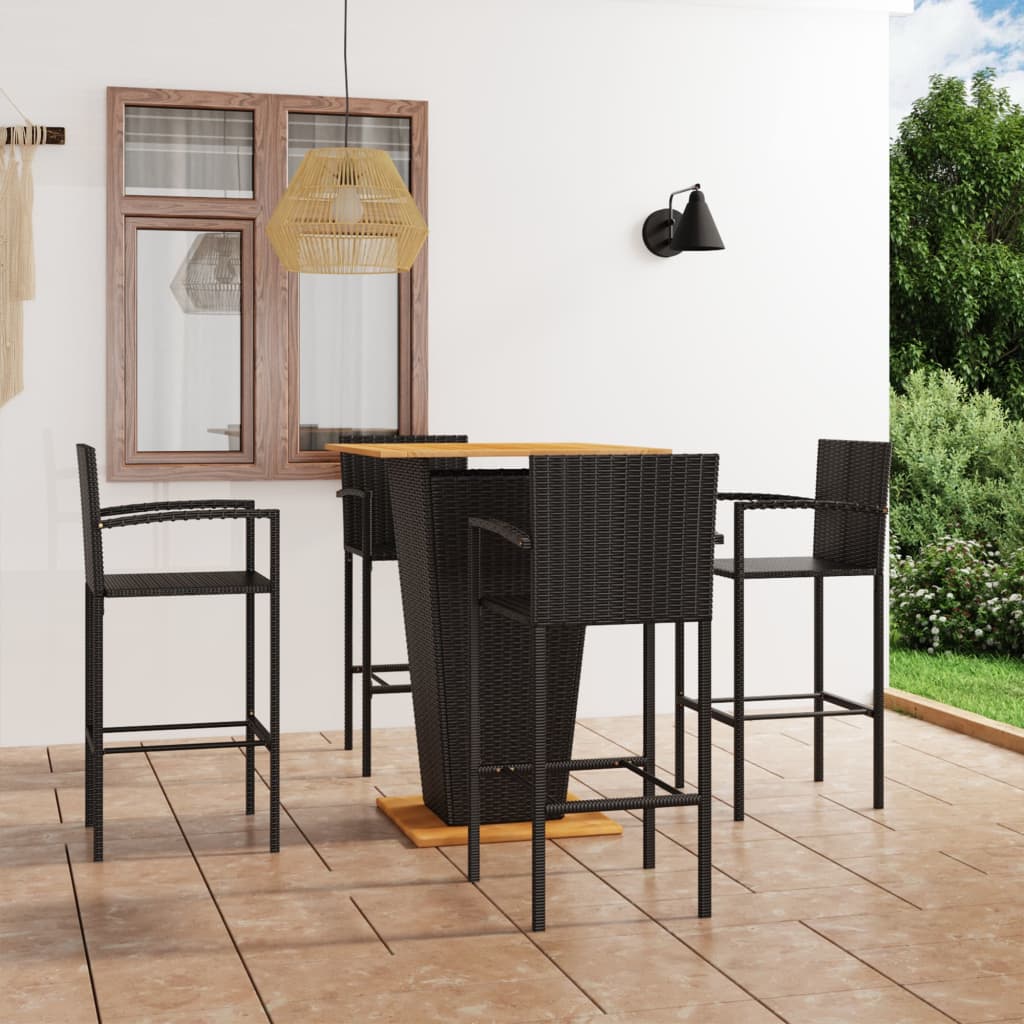 Set Bar da Giardino 5 pz Nero - homemem39