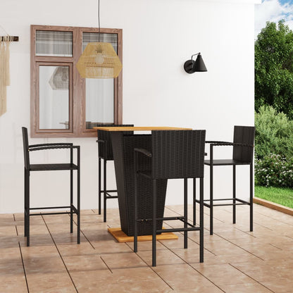Set Bar da Giardino 5 pz Nero - homemem39