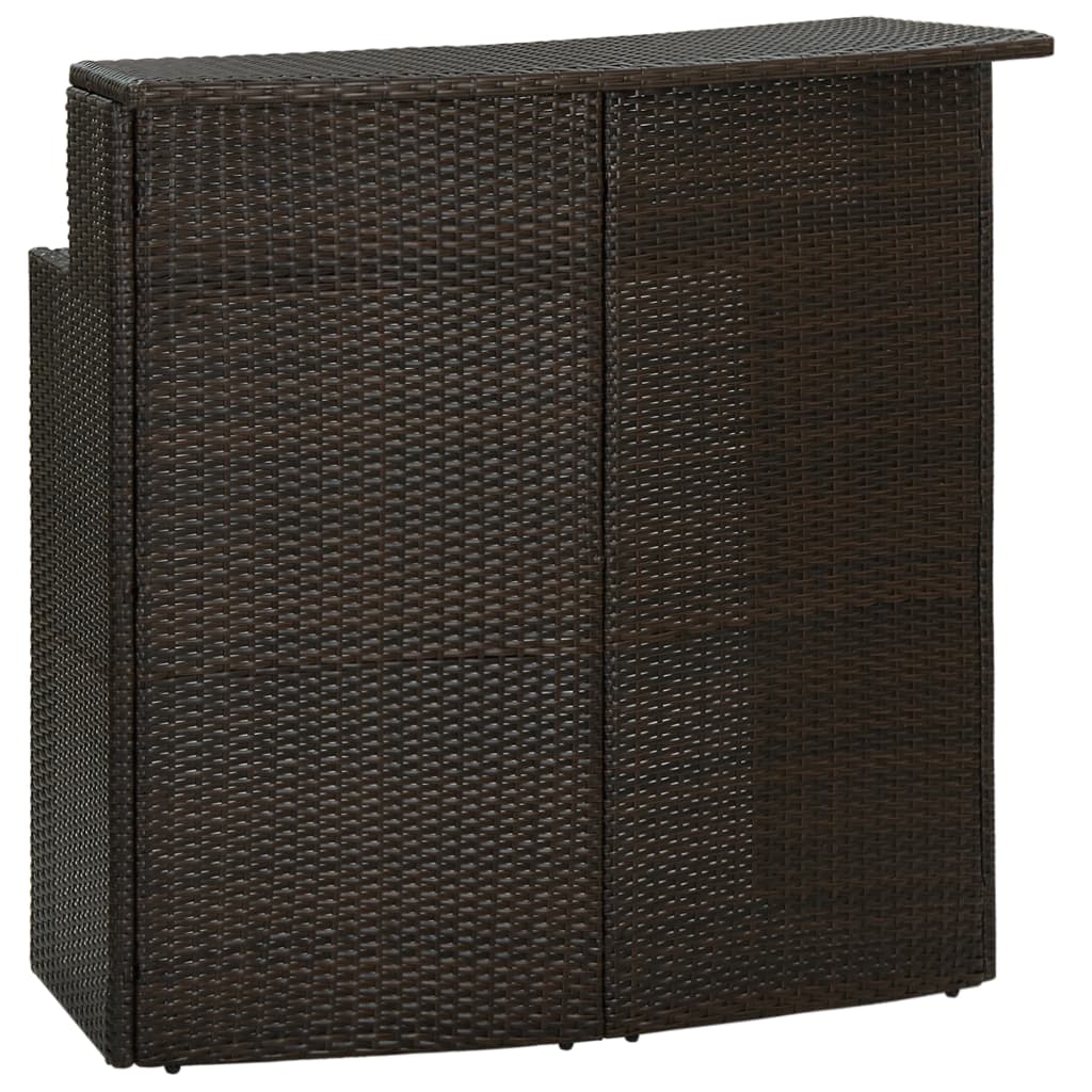 Set Bar da Giardino 3 pz con Cuscini Marrone - homemem39