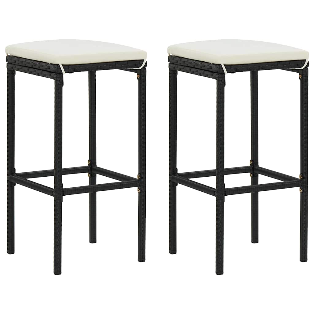 Set Bar da Giardino 3 pz con Cuscini Nero | homemem39
