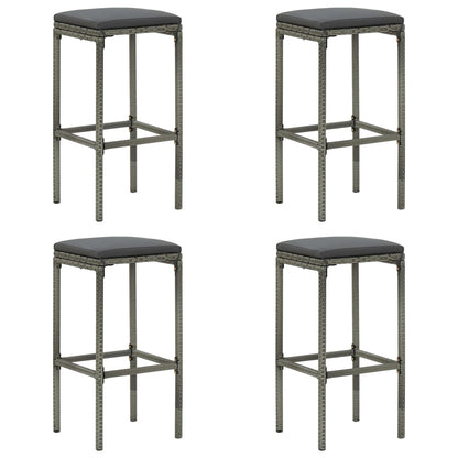 Set Bar da Giardino 5 pz con Cuscini Grigio - homemem39