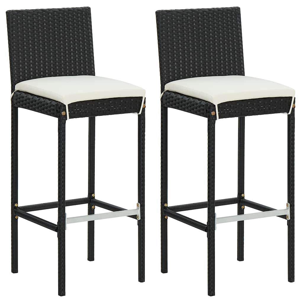 Set Bar da Giardino 3 pz con Cuscini Nero | homemem39