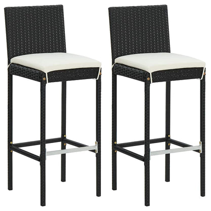 Set Bar da Giardino 3 pz con Cuscini Nero | homemem39
