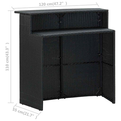 Set Bar da Giardino 3 pz con Cuscini Nero | homemem39