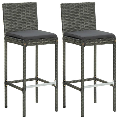 Set Bar da Giardino 3 pz con Cuscini Grigio | homemem39