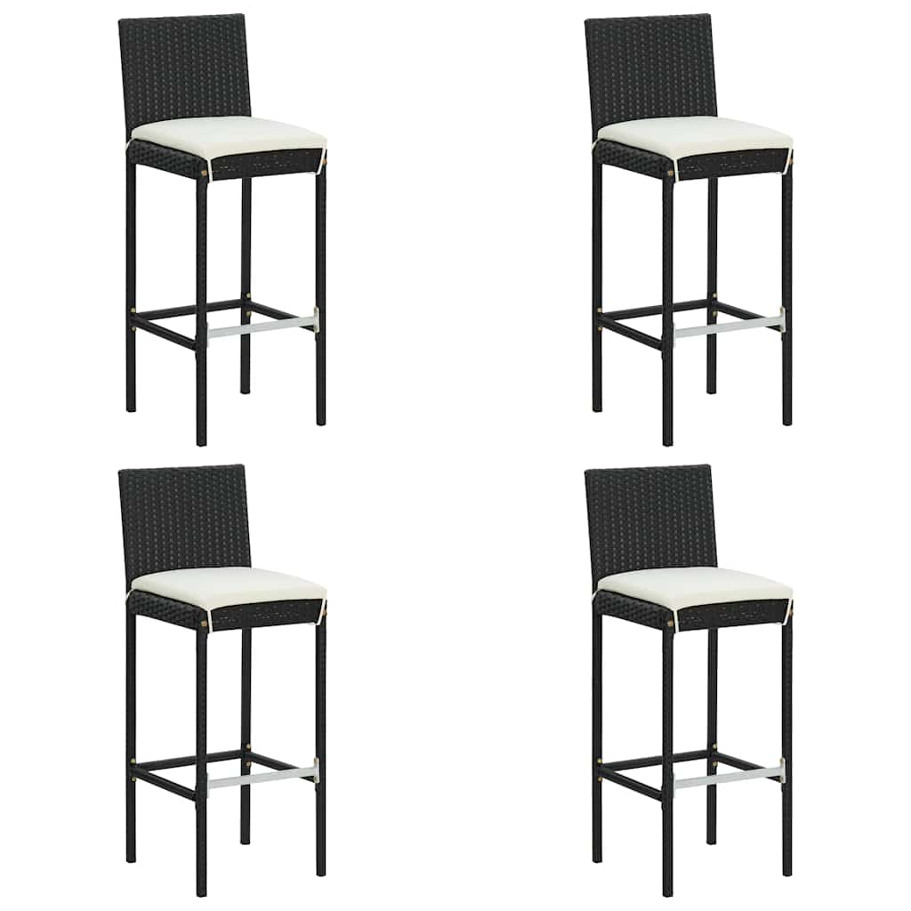Set da Bar da Giardino 5 pz con Cuscini Nero | homemem39