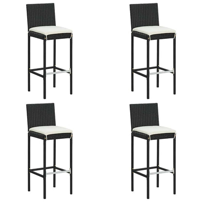 Set da Bar da Giardino 5 pz con Cuscini Nero | homemem39
