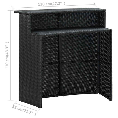 Set da Bar da Giardino 5 pz con Cuscini Nero | homemem39
