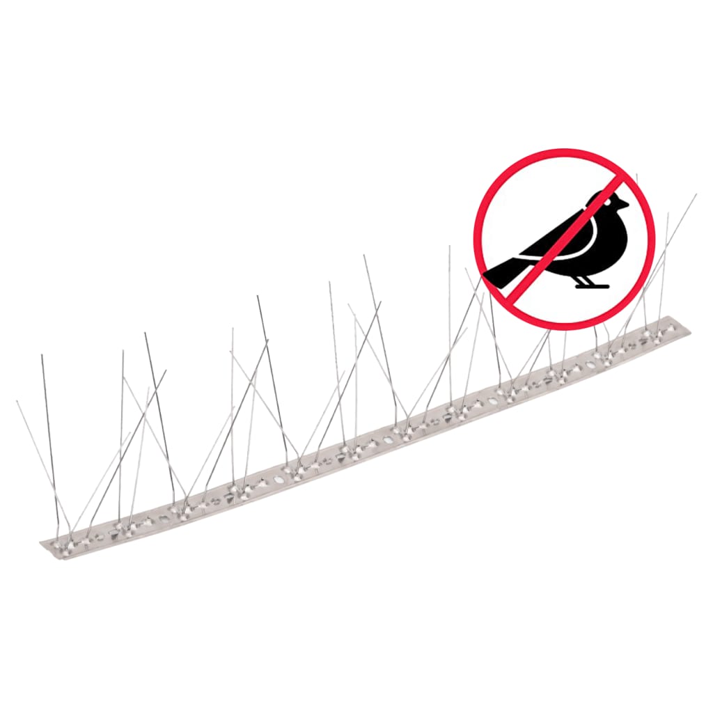 Set Dissuasori per Uccelli e Piccioni 20 pz Acciaio 5 File 10 m | homemem39