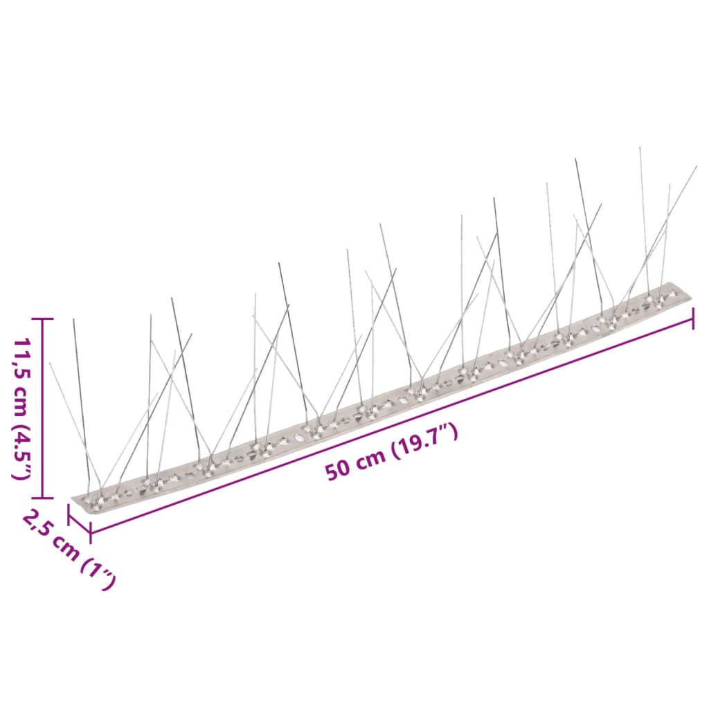 Set Dissuasori per Uccelli e Piccioni 40 pz Acciaio 5 File 20 m | homemem39
