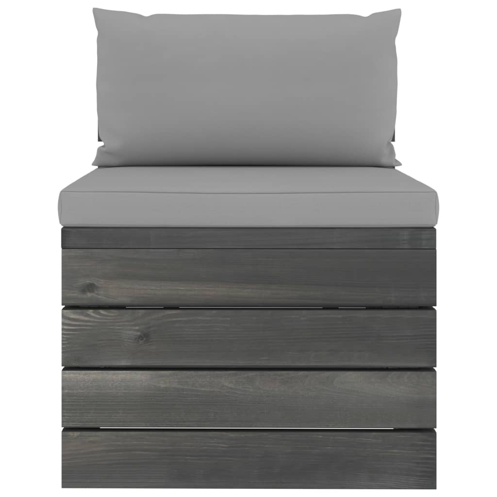 Set Divani da Giardino su Pallet 2 pz con Cuscini Massello Pino - homemem39