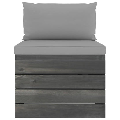 Set Divani da Giardino su Pallet 2 pz con Cuscini Massello Pino - homemem39