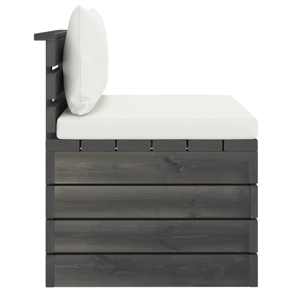 Set Divani da Giardino su Pallet 2 pz con Cuscini Massello Pino - homemem39