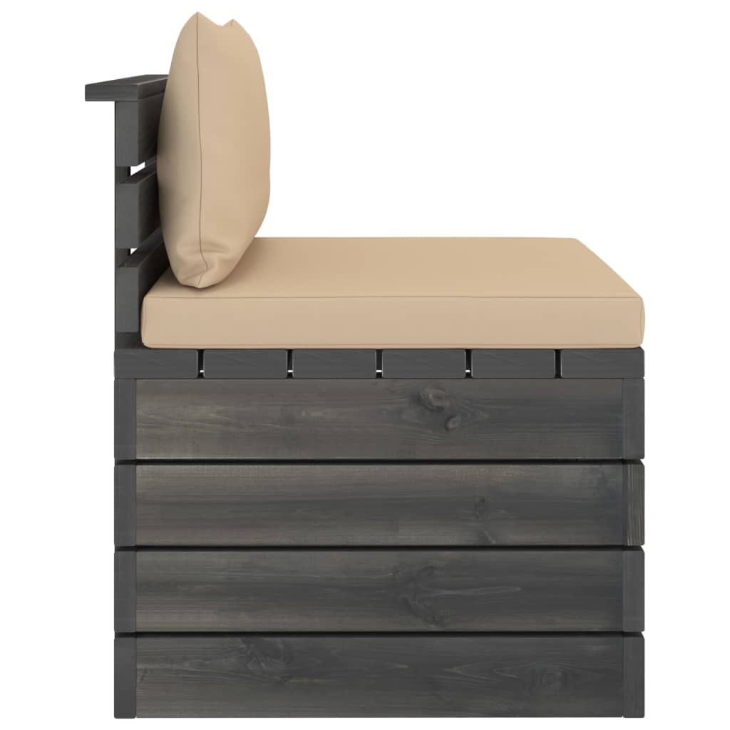 Set Divani da Giardino su Pallet 2 pz con Cuscini Massello Pino - homemem39