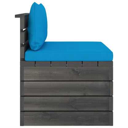 Set Divani da Giardino su Pallet 2 pz con Cuscini Massello Pino - homemem39