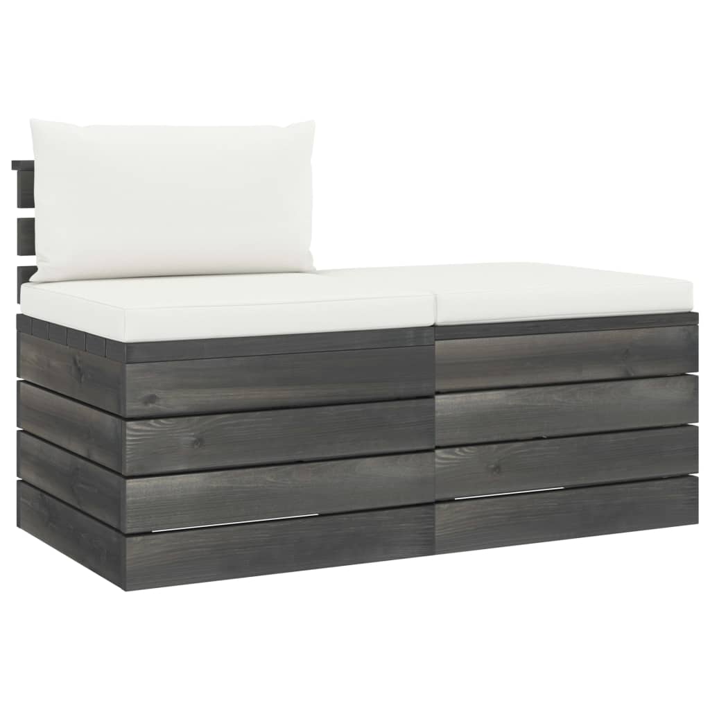 Set Divani da Giardino su Pallet 2 pz con Cuscini Massello Pino - homemem39