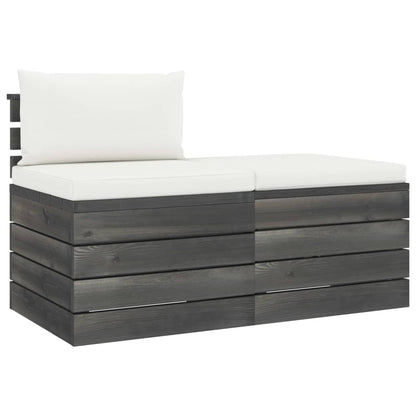 Set Divani da Giardino su Pallet 2 pz con Cuscini Massello Pino - homemem39