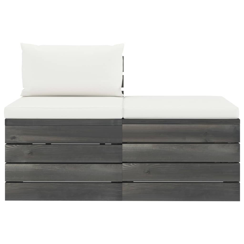Set Divani da Giardino su Pallet 2 pz con Cuscini Massello Pino - homemem39