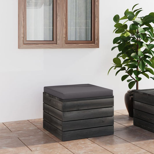 Pouf da Giardino su Pallet con Cuscino in Legno di Pino - homemem39