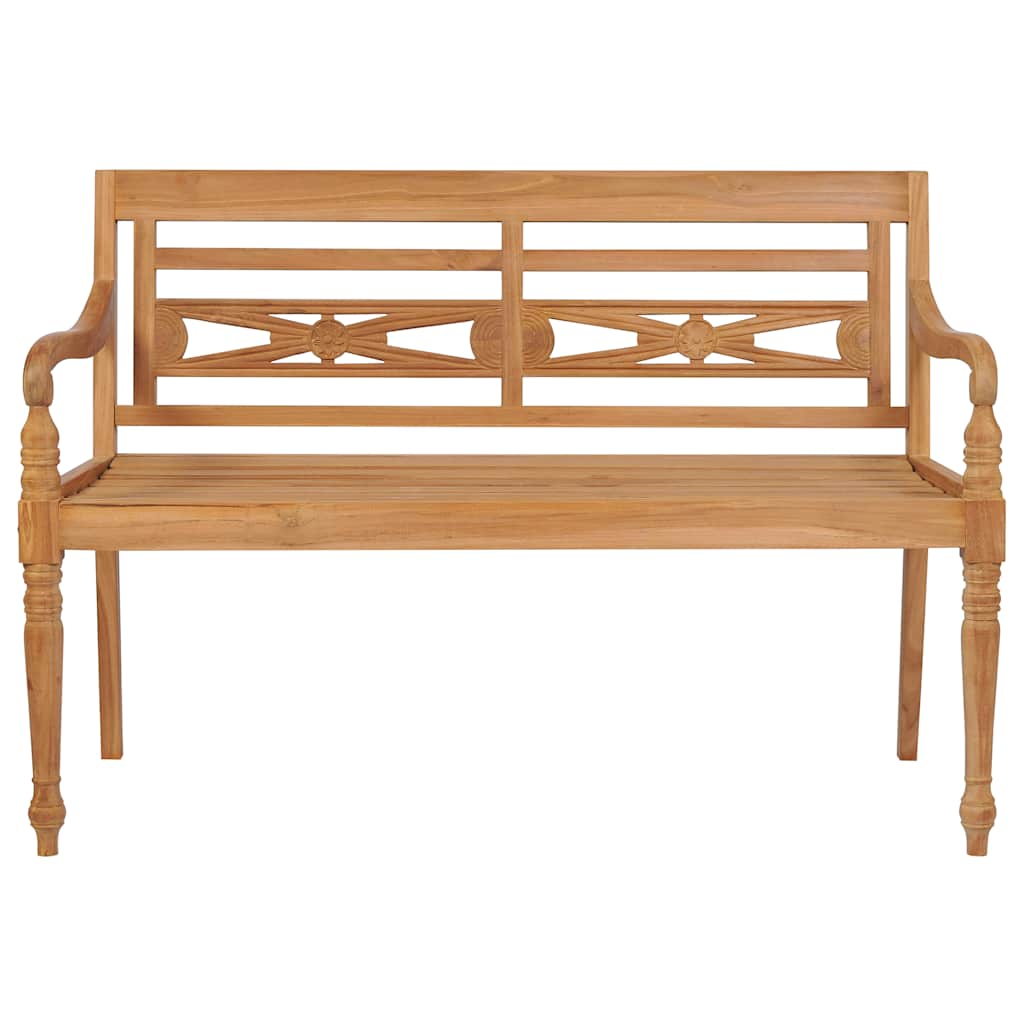 Panca Batavia con Cuscino Rosso 120 cm in Massello di Teak