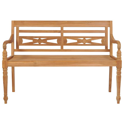 Panca Batavia con Cuscino Rosso 120 cm in Massello di Teak