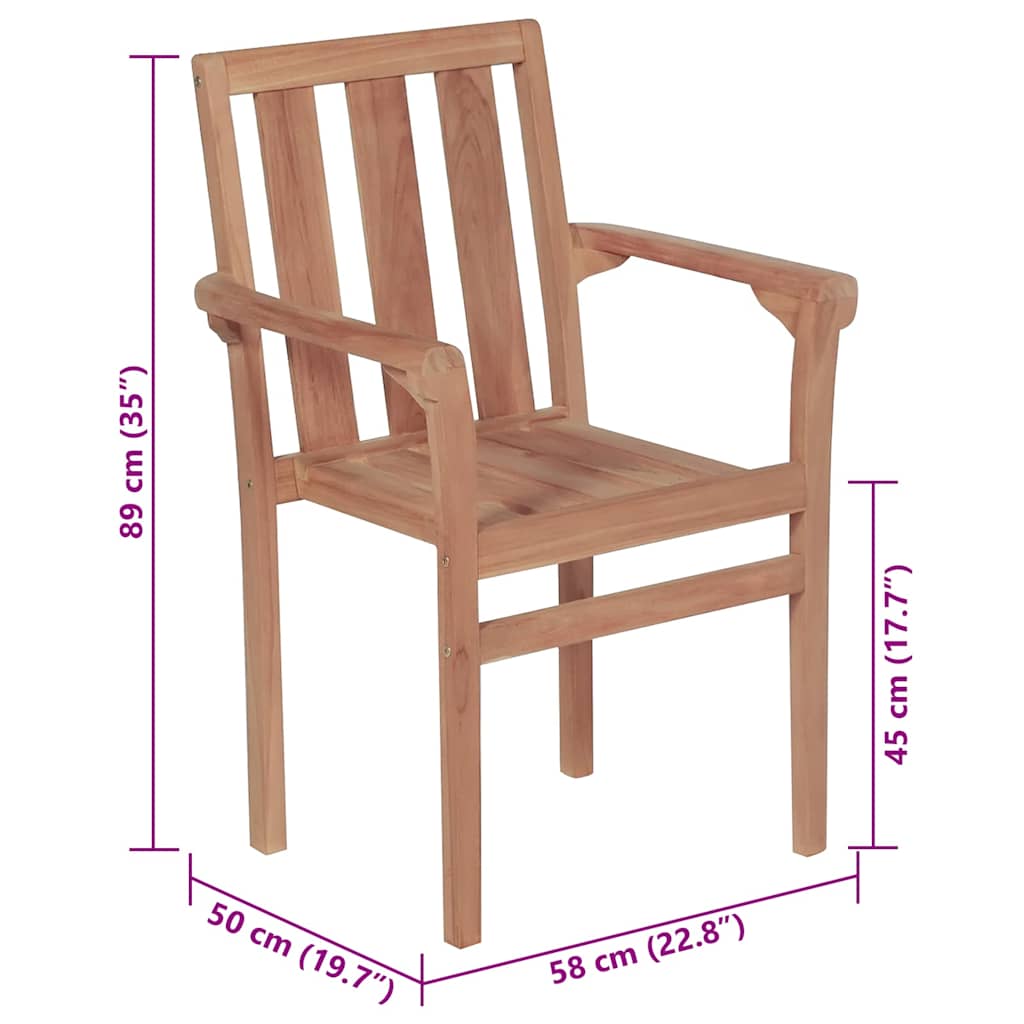 Sedie da Giardino 2 pz con Cuscini Antracite Massello di Teak