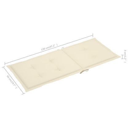 Sedie da Giardino 2 pz con Cuscini Crema in Massello di Teak - homemem39
