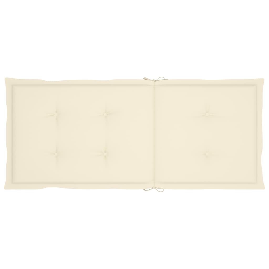 Sedie da Giardino 2 pz con Cuscini Crema in Massello di Teak - homemem39