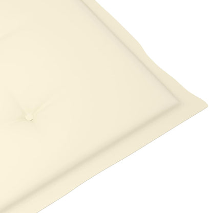 Sedie da Giardino 2 pz con Cuscini Crema in Massello di Teak - homemem39